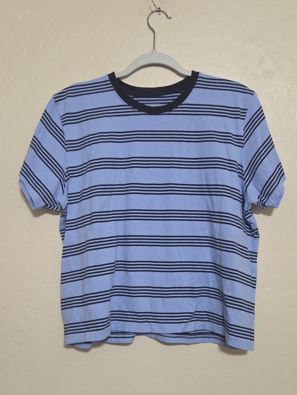 L.L. Bean Sky Blue Tee with Navy Stripes